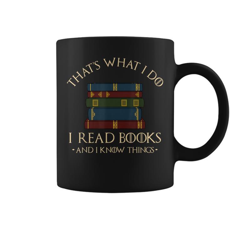 That's What I Do I Read Books And I Know Things Reading Small Graphic Print Coffee Mug