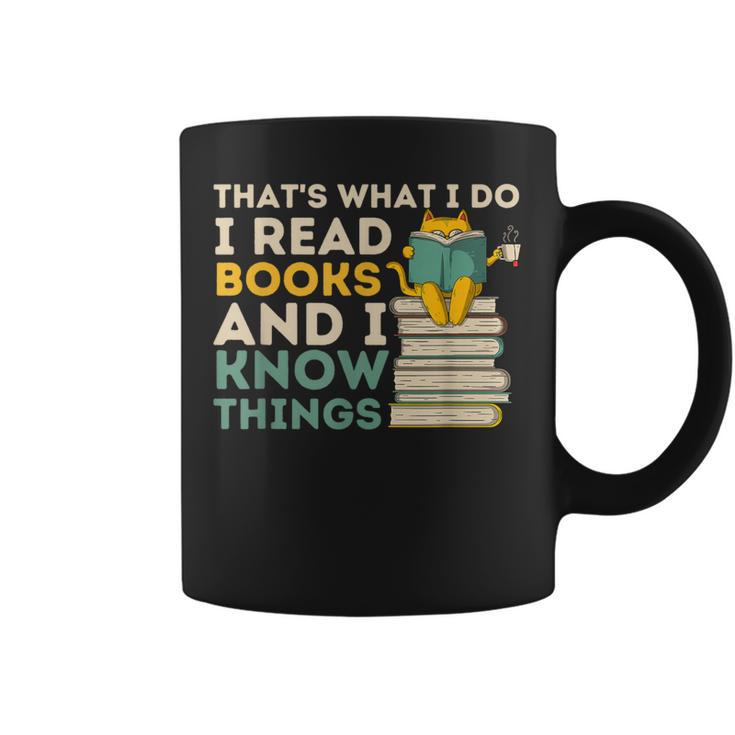 That's What I Do Reading Cat Book & Cat Lover Graphic Print Coffee Mug
