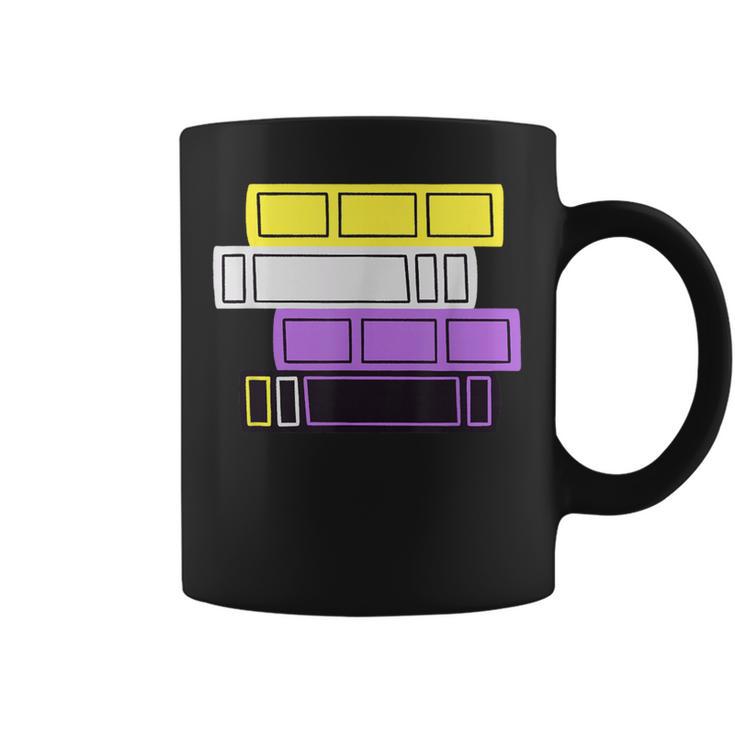 Threadless Grey Sky Chai Nonbinary Pride Book Stack Graphic Graphic Print Coffee Mug