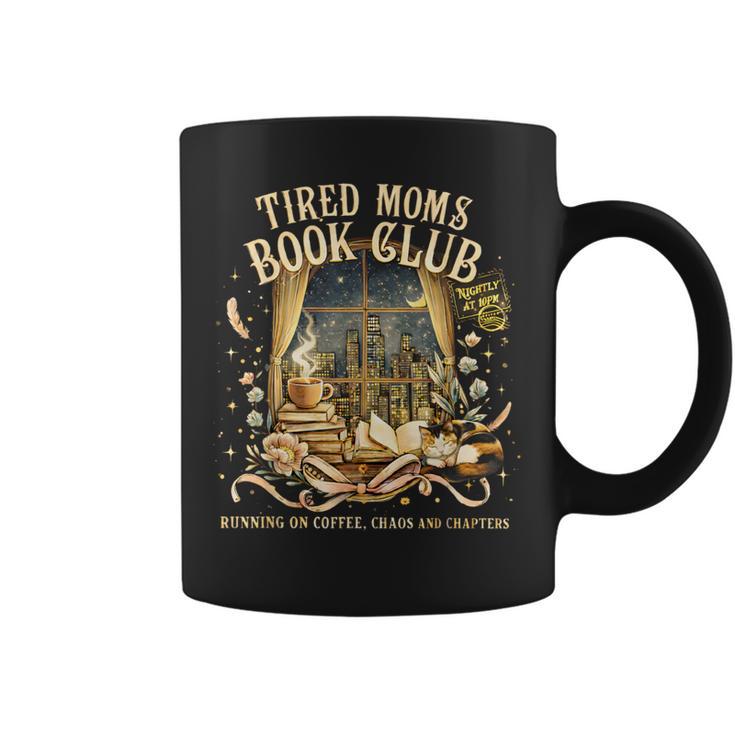 Tired Moms Book Club Night City Coffee Chaos Reading Graphic Print Coffee Mug