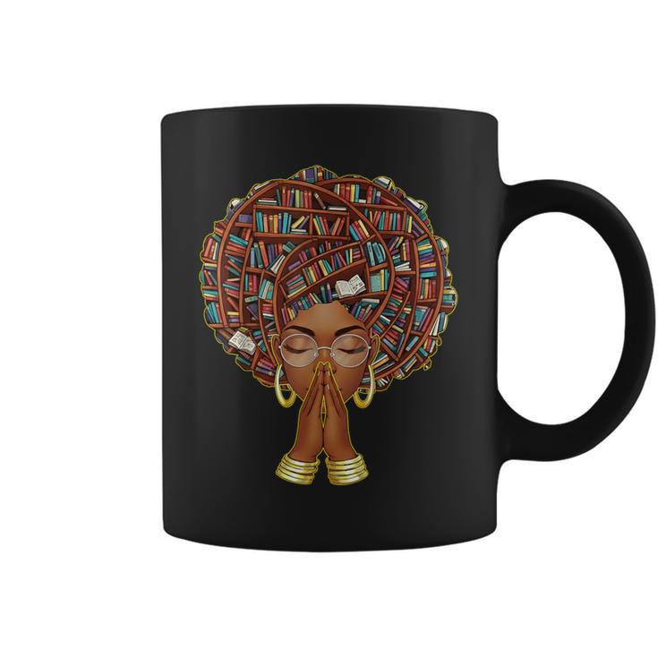 History Month Afro Book Lover Women Girls Librarian Graphic Print Coffee Mug
