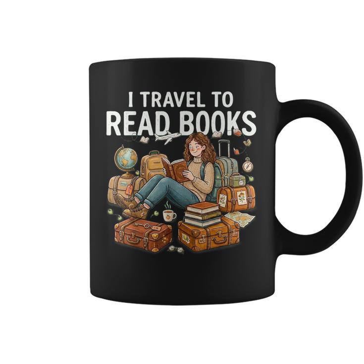 I Travel To Read Books Girls & Women Traveller Reader Graphic Print Coffee Mug