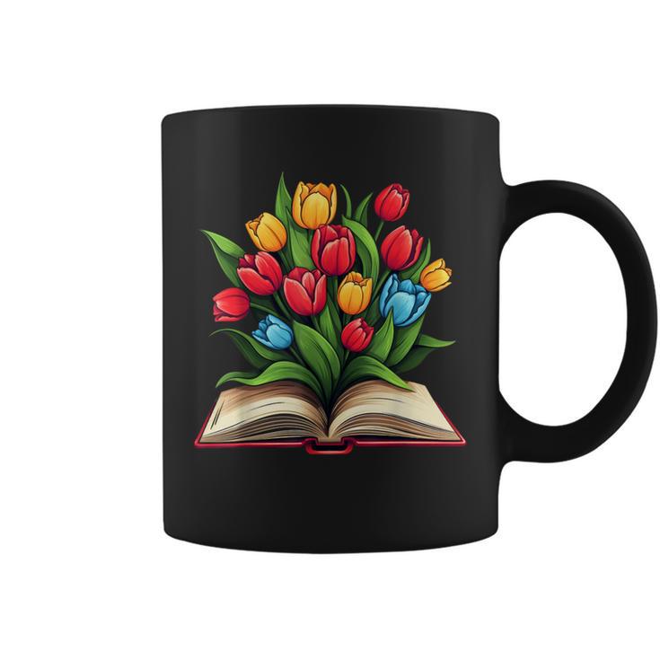 Tulips Flowers Book Floral Graphic Print Coffee Mug