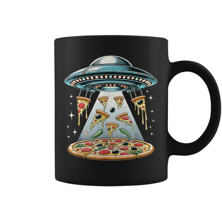 Ufo エイリアン 食べるピザ誘拐 面白い食べ物愛好家 コーヒーマグ