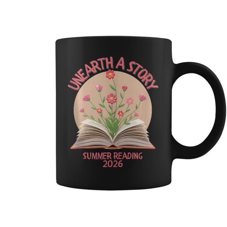 Unearth a Story 2026 Summer Reading Program Flowers Book Graphic Print Coffee Mug Unearth a Story 2026 Summer Reading Program Flowers Book Graphic Print Coffee Mug