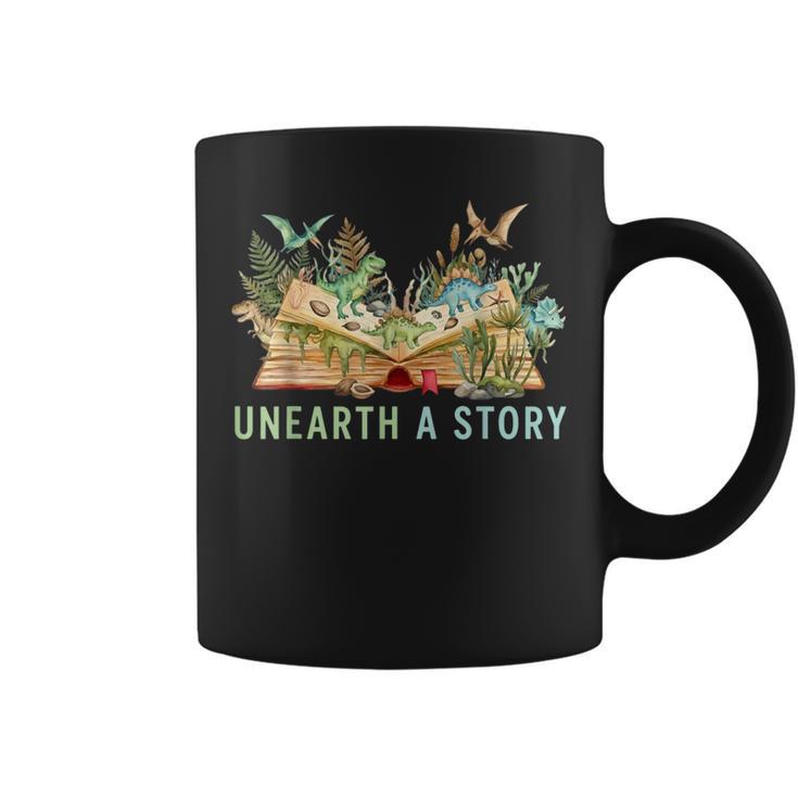 Unearth a Story Dinosaur 2026 Summer Reading Program Book Graphic Print Coffee Mug
