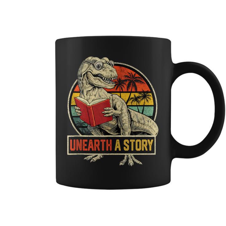 Unearth a Story Dinosaur Reading Book Dino T Rex Summer 2026 Graphic Print Coffee Mug