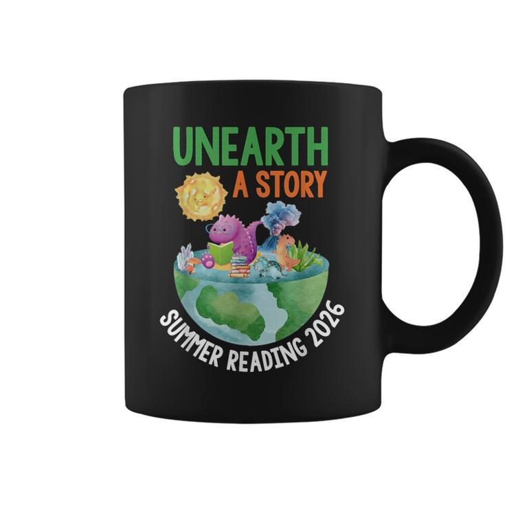 Unearth A Story Summer Reading Program 2026 Animals Book Graphic Print Coffee Mug