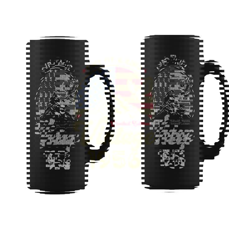 Vintage 1956 愛国的なイーグル、70歳の誕生日、アメリカ国旗 コーヒーマグ