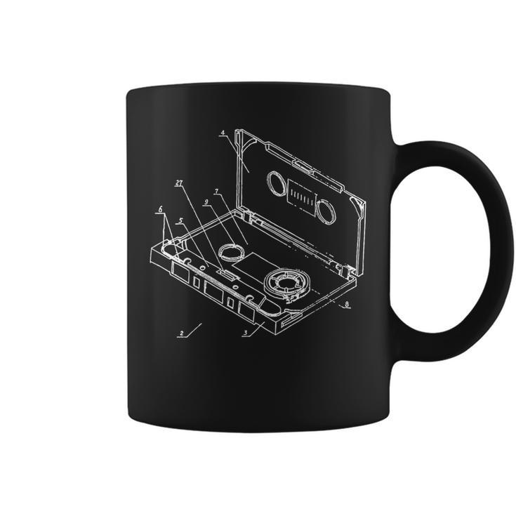 Vintage Blueprint Cinta De Audio Para Casete Retro Taza de café