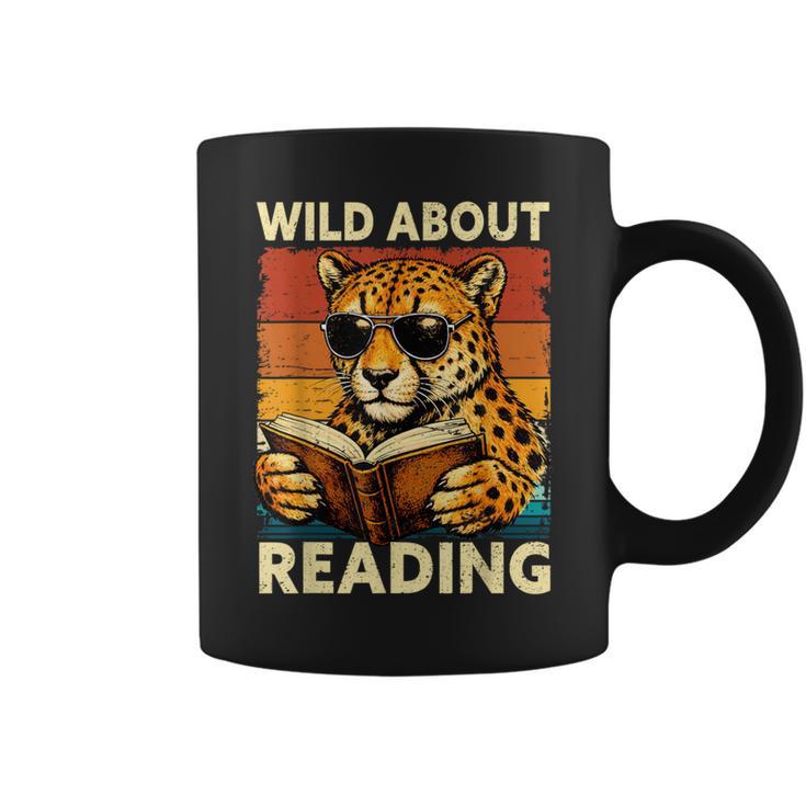 Vintage Cheetah Reading Book Wild About Reading Shirts Boys Graphic Print Coffee Mug