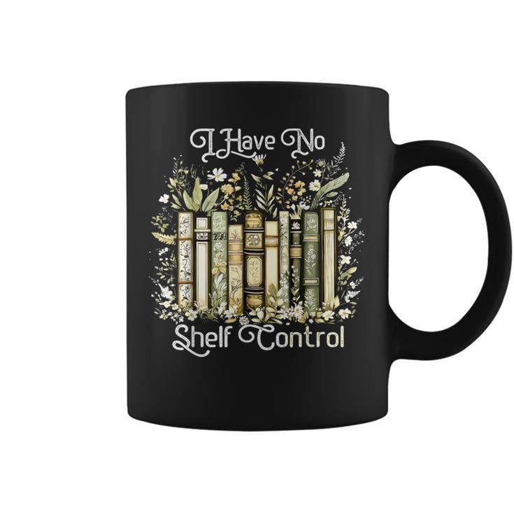 Vintage Floral Bookshelf I Have No Shelf Control Book Lovers Graphic Print Coffee Mug