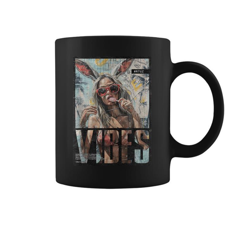 Vintage Girl Magazin Portada Modeloexy Pin-Up In Mangas Taza de café