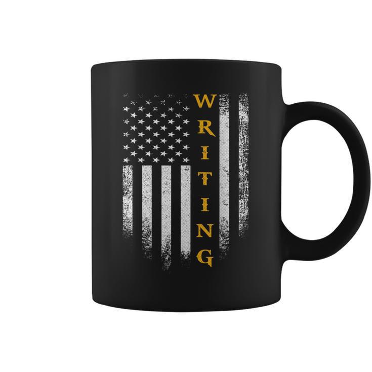 Vintage USA American Flag Writing Book Write Writer Women Kids Men Graphic Print Coffee Mug Vintage USA American Flag Writing Book Write Writer Women Kids Men Graphic Print Coffee Mug