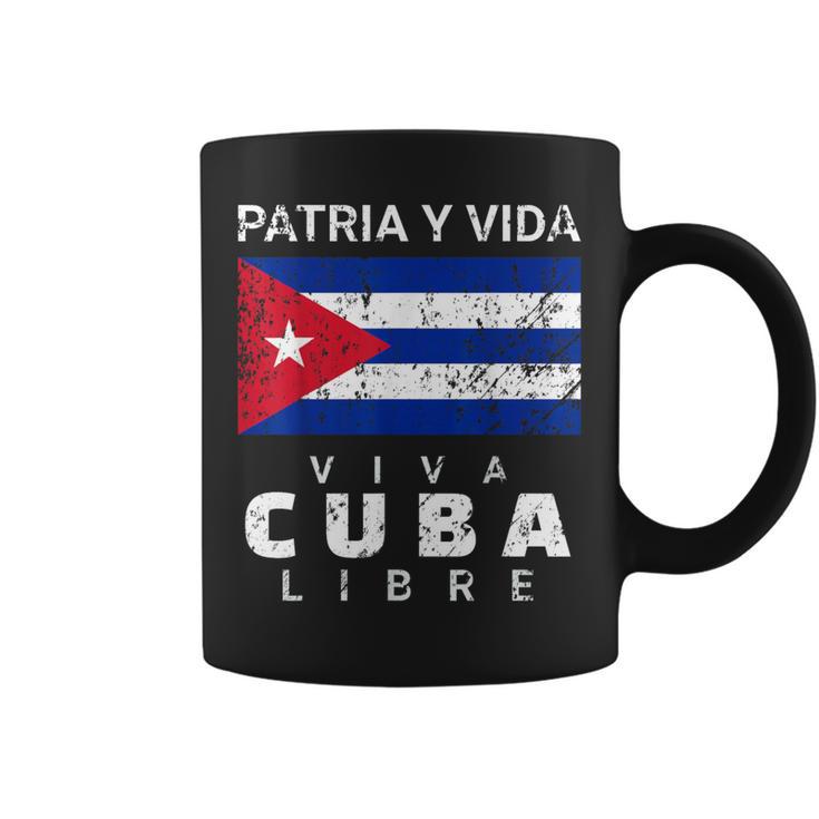 Viva Cuba Libre Patria Yida Bandera Cubana Apenada Taza de café