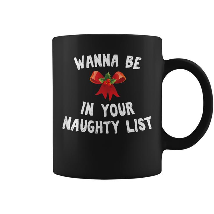 Wanna Be In Your Naughty Books Funny Christmas Graphic Print Coffee Mug