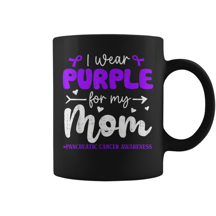 I Wear Purple For Mom Pancreatic Cancer Awareness Family Coffee Mug