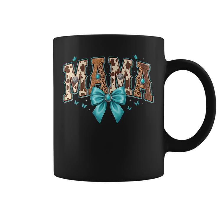 Western Mama Cow Print Leopard Mom Idea Coffee Mug