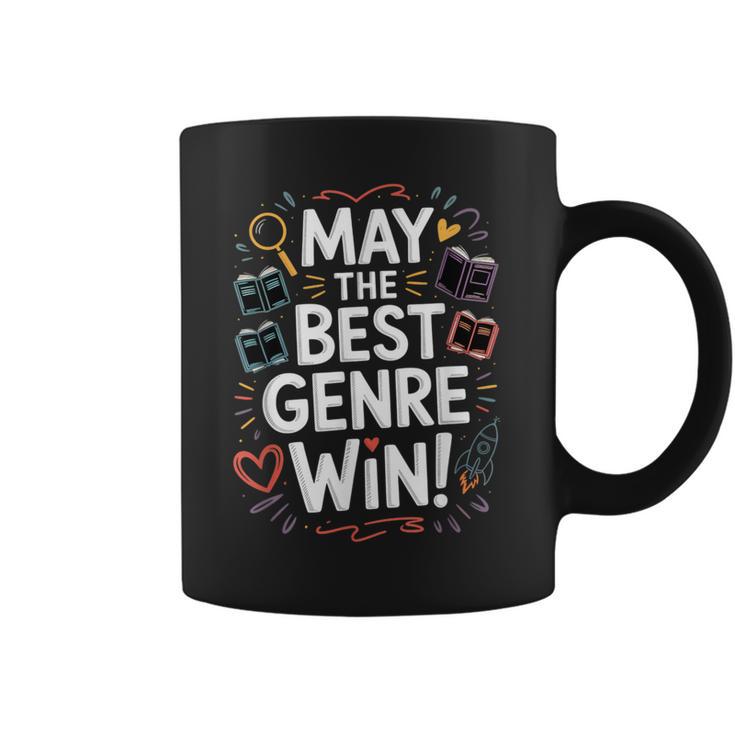 Whimsical Book Genre Battle Graphic Print Coffee Mug