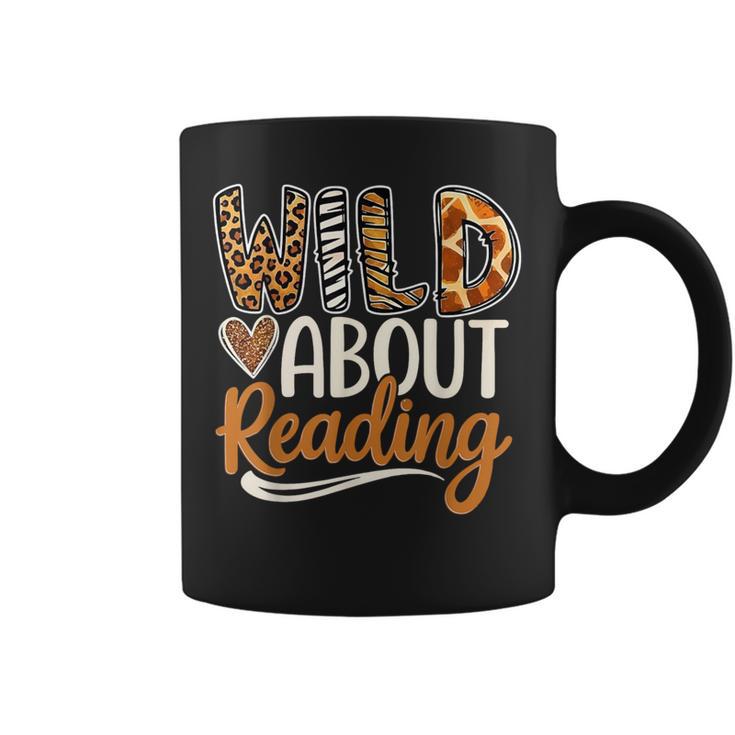 Wild About Reading Book Animal Children's Book Lover Teacher Graphic Print Coffee Mug