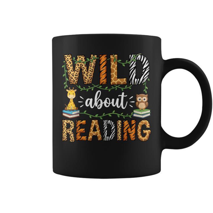 Wild About Reading Reading Books Lovers Reader Librarian Graphic Print Coffee Mug
