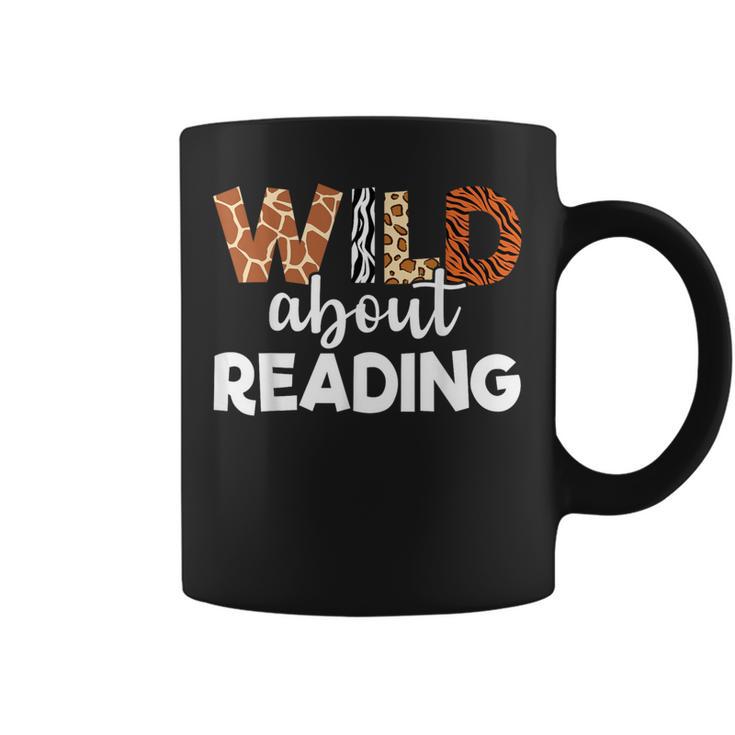 Wild About Reading Teacher Reading Books Back To School Graphic Print Coffee Mug