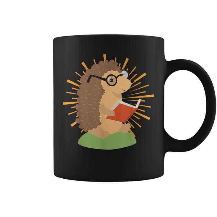 Wildlife Forest Animal Book Reading Bookworm Hedgehog Graphic Print Coffee Mug