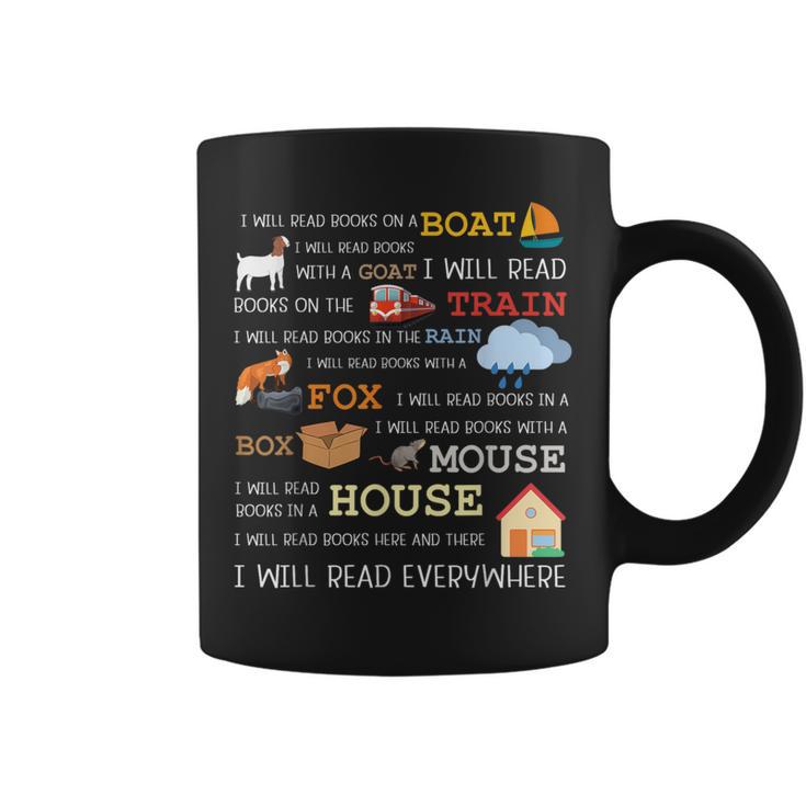 I Will Read Books On a Boat & Everywhere Reading Graphic Print Coffee Mug