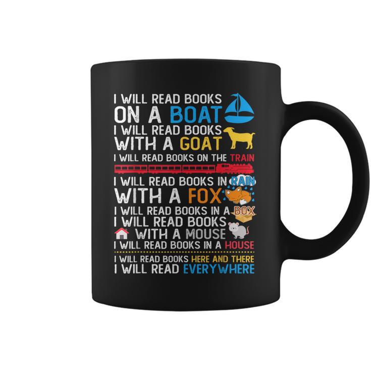 I Will Read Books On A Boat & Everywhere Reading Kids Graphic Print Coffee Mug