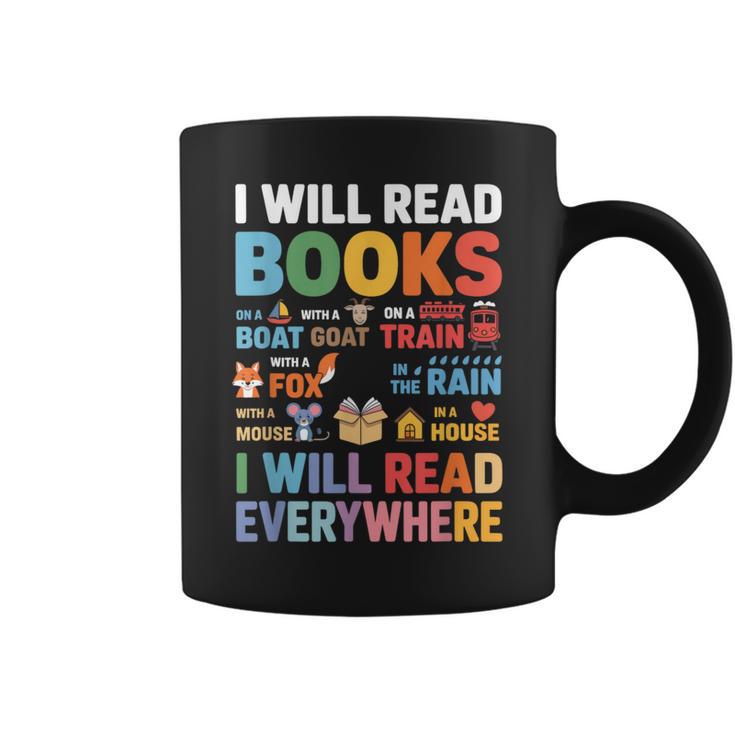 I Will Read Books On A Boat With a Goat On Train Book Lover Graphic Print Coffee Mug