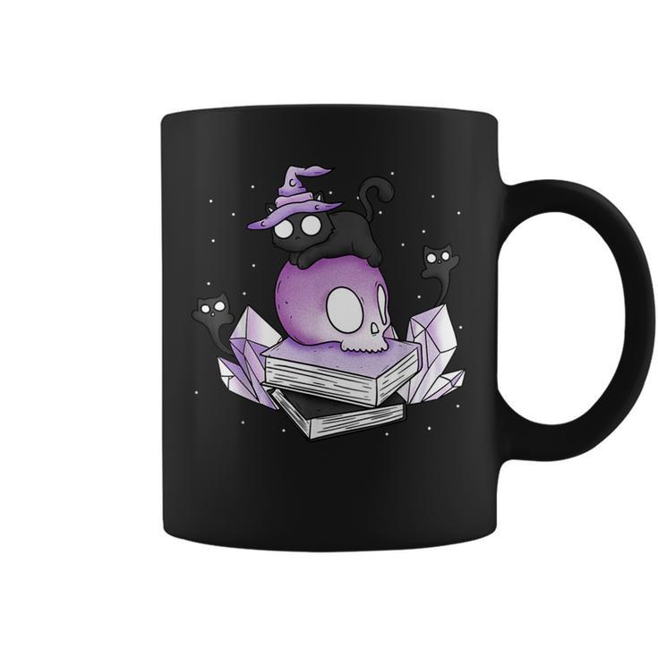 Witch Ghost Cat Skull Magic Books Graphic Print Coffee Mug