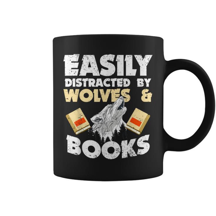 Wolf Lover Easily Distracted By Wolves And Books Read Graphic Print Coffee Mug