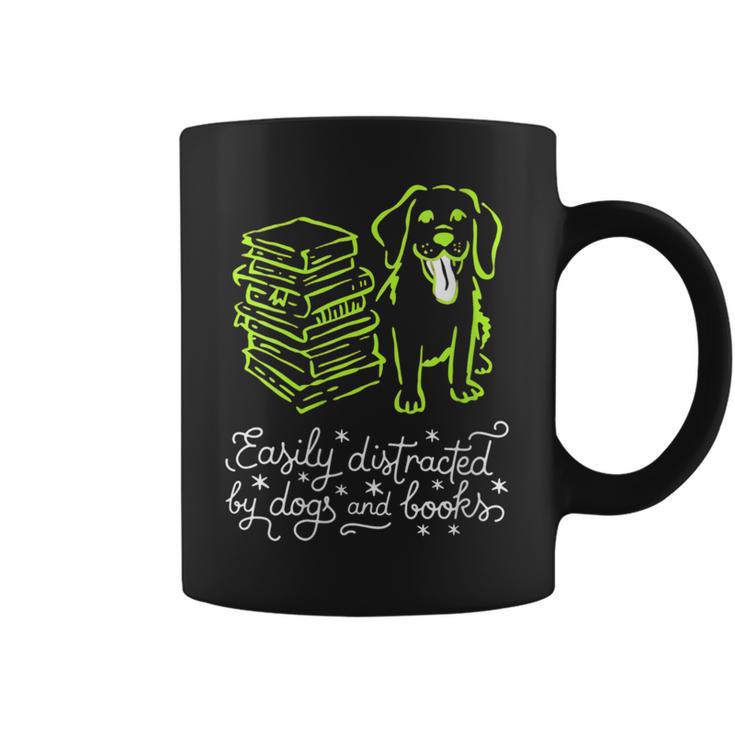 Women's Distracted By Books And Dogs Reader Graphic Graphic Print Coffee Mug
