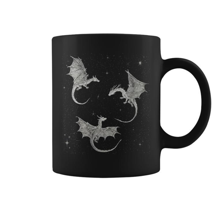 Women's Flying Dragon Fantasy Reader For Bookworm Book Lovers Graphic Print Coffee Mug