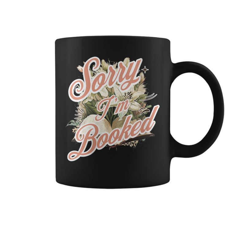 Women's I'm Booked Floral Book Lovers Readers Graphic Print Coffee Mug