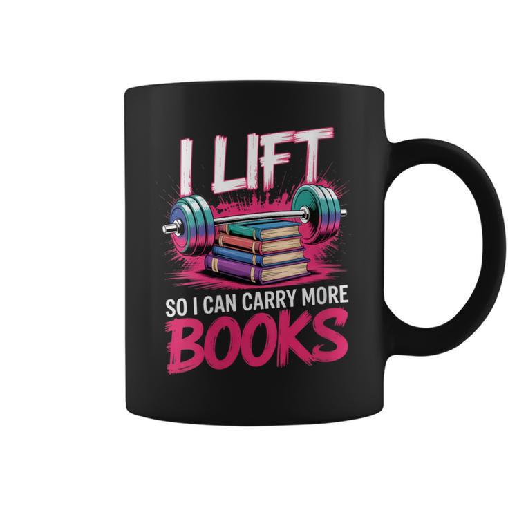 Women's I Lift So I Can Carry More Books Reader Gym Bookworm Graphic Print Coffee Mug
