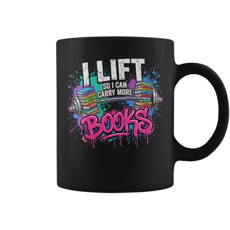 Women's I Lift So I Can Carry More Books Reader Librarian Graphic Print Coffee Mug