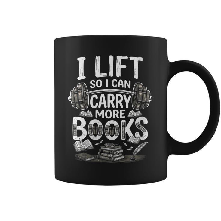 Women's I Lift So I Can Carry More Books Reading Reader Book Workout Graphic Print Coffee Mug