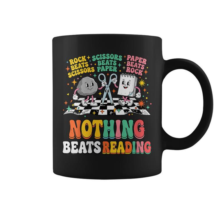 Women's Nothing Beats Reading Rock Paper Scissors Book Love Graphic Print Coffee Mug