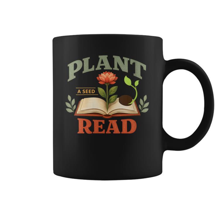 Women's Plant a Seed Read Reader Book Library Mom Dad Summer Graphic Print Coffee Mug