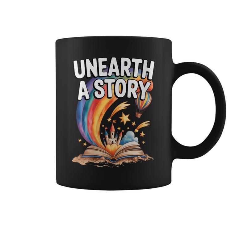 Women's Unearth A Story Rainbow Treasure Book Summer Reading 2026 Graphic Print Coffee Mug