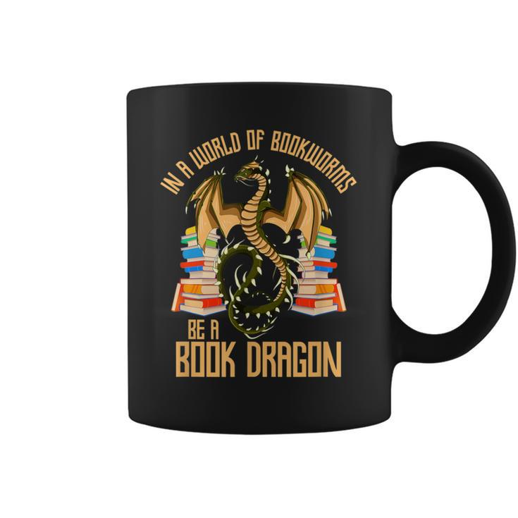 In A World Of Bookworms Be A Book Dragon Graphic Print Coffee Mug