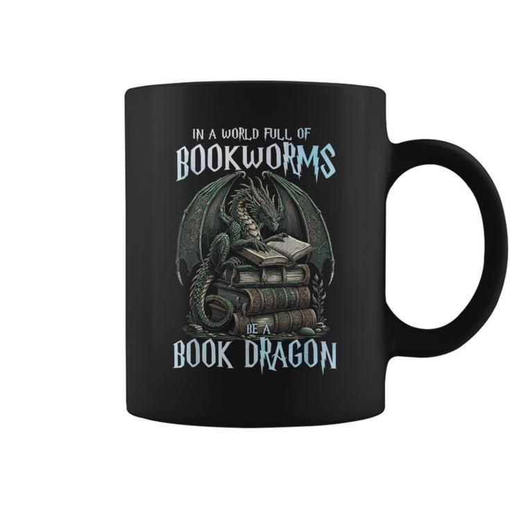 In A World Of Bookworms Be A Book Dragon Book Lover Reader Graphic Print Coffee Mug