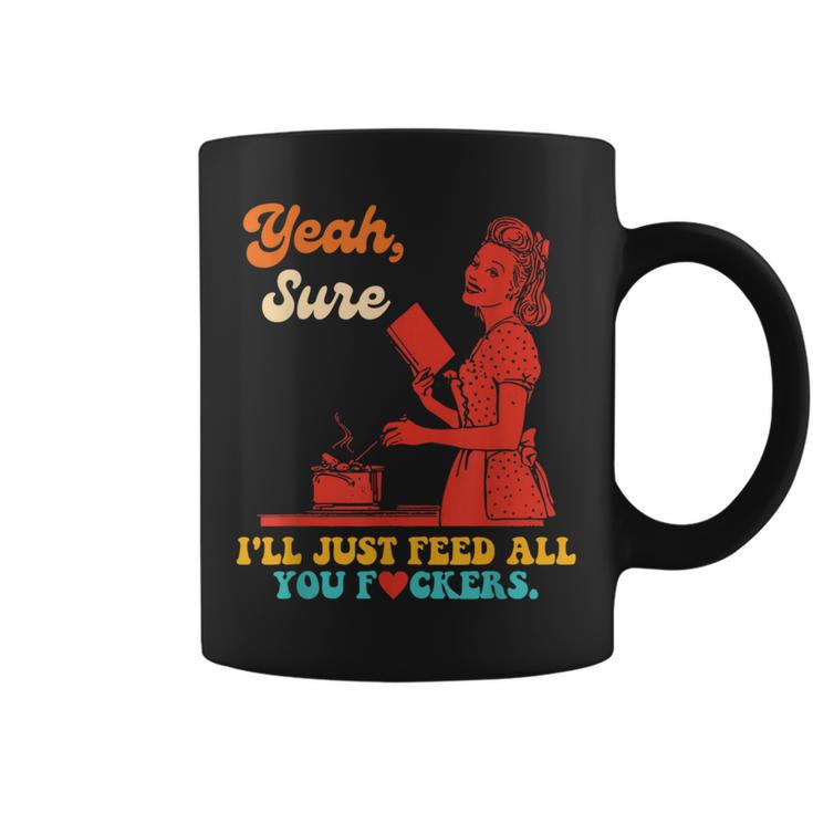 Yeah Sure I'Ll Just Feed All You Fckers Book Lover Quote Graphic Print Coffee Mug