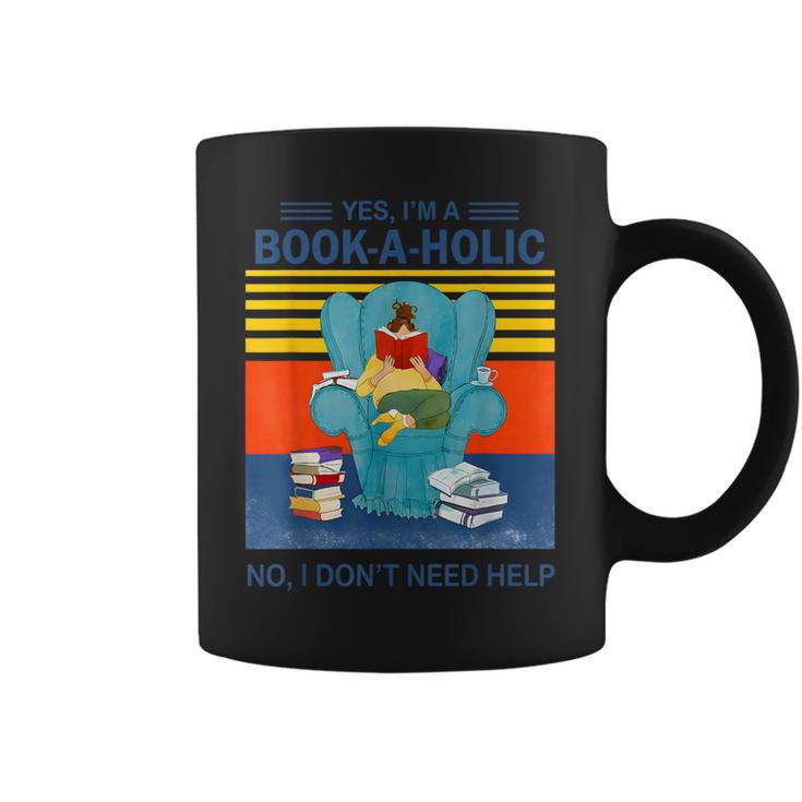 Yes I’m A Book A Holic No I Don’t Need Help Vintage Graphic Print Coffee Mug