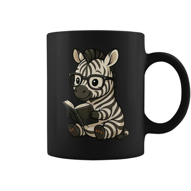 Zebra Reading Book Lover Graphic Print Coffee Mug