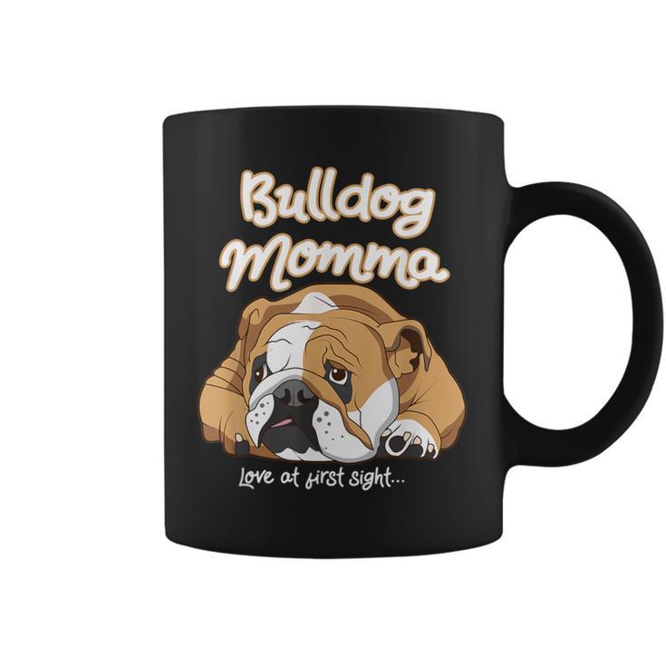 かわいいイングリッシュブルドッグ Momma Bullie Love At Firstight コーヒーマグ