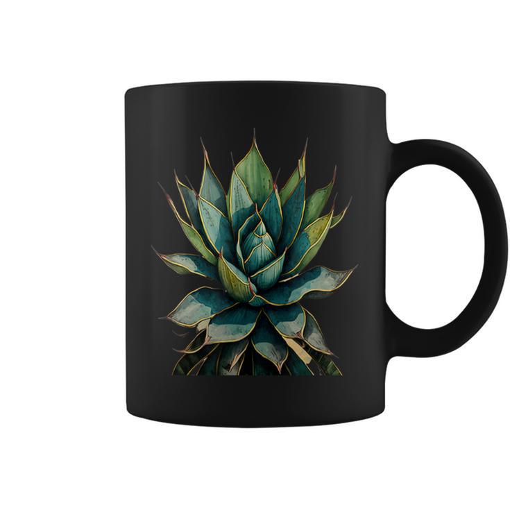アガベ植物コレクターアガベメキシカン民俗画 コーヒーマグ