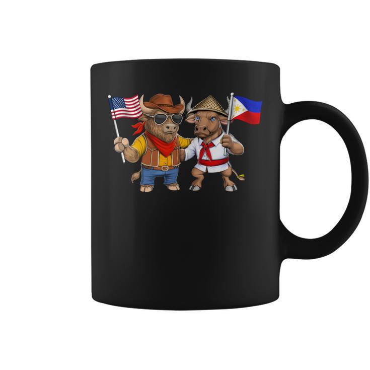 アメリカ・フィリピン国旗 誇り高いフィリピン系アメリカ人のルーツ フィリピン系アメリカ人の遺産 長袖tシャツ コーヒーマグ