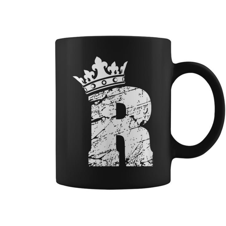 アルファベットtシャツ イニシャル文字 R & キング クイーン クラウン コーヒーマグ